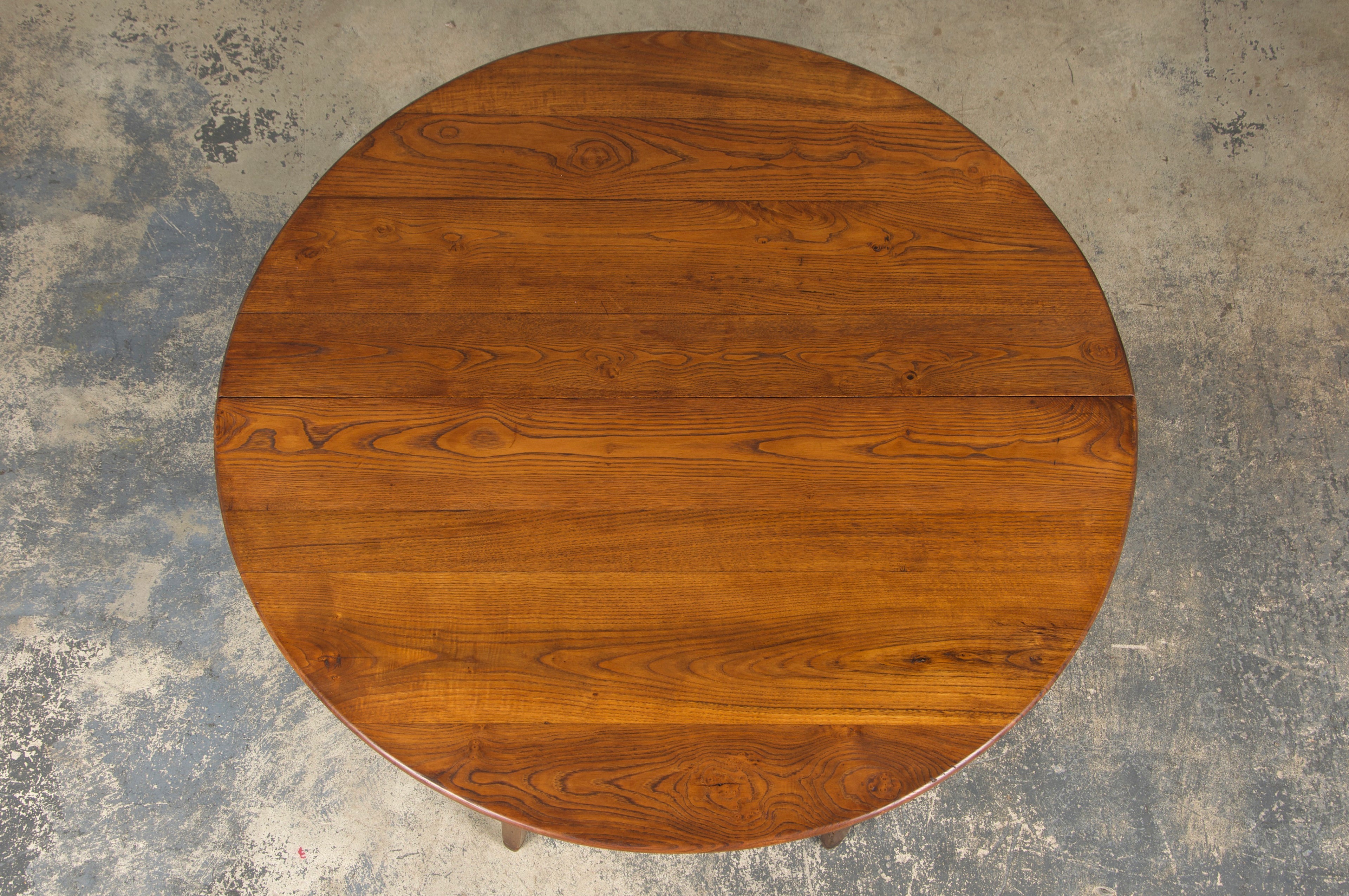 19th Century Country French Provincial Fruitwood Off-Round Farmhouse Table