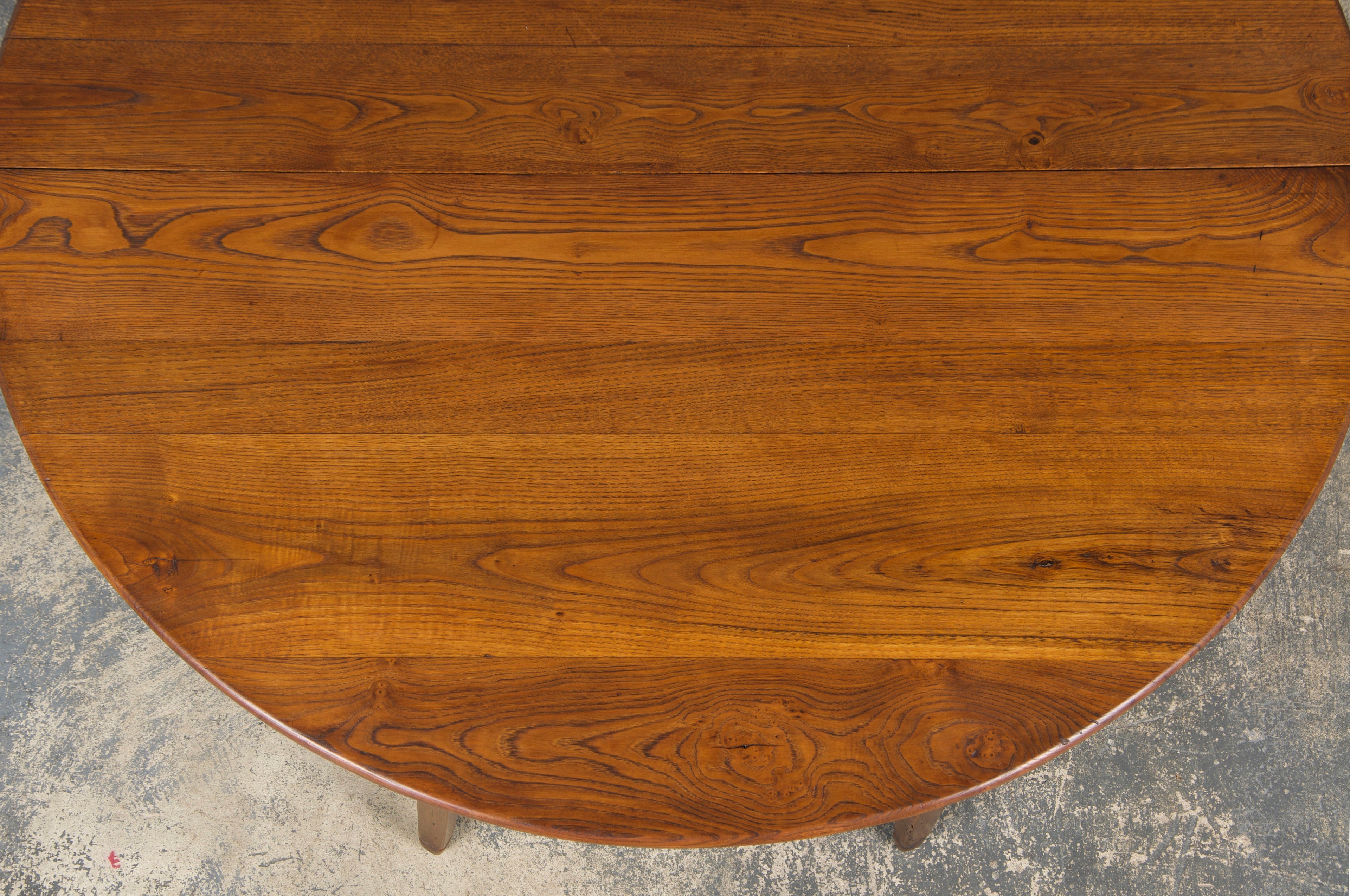 19th Century Country French Provincial Fruitwood Off-Round Farmhouse Table