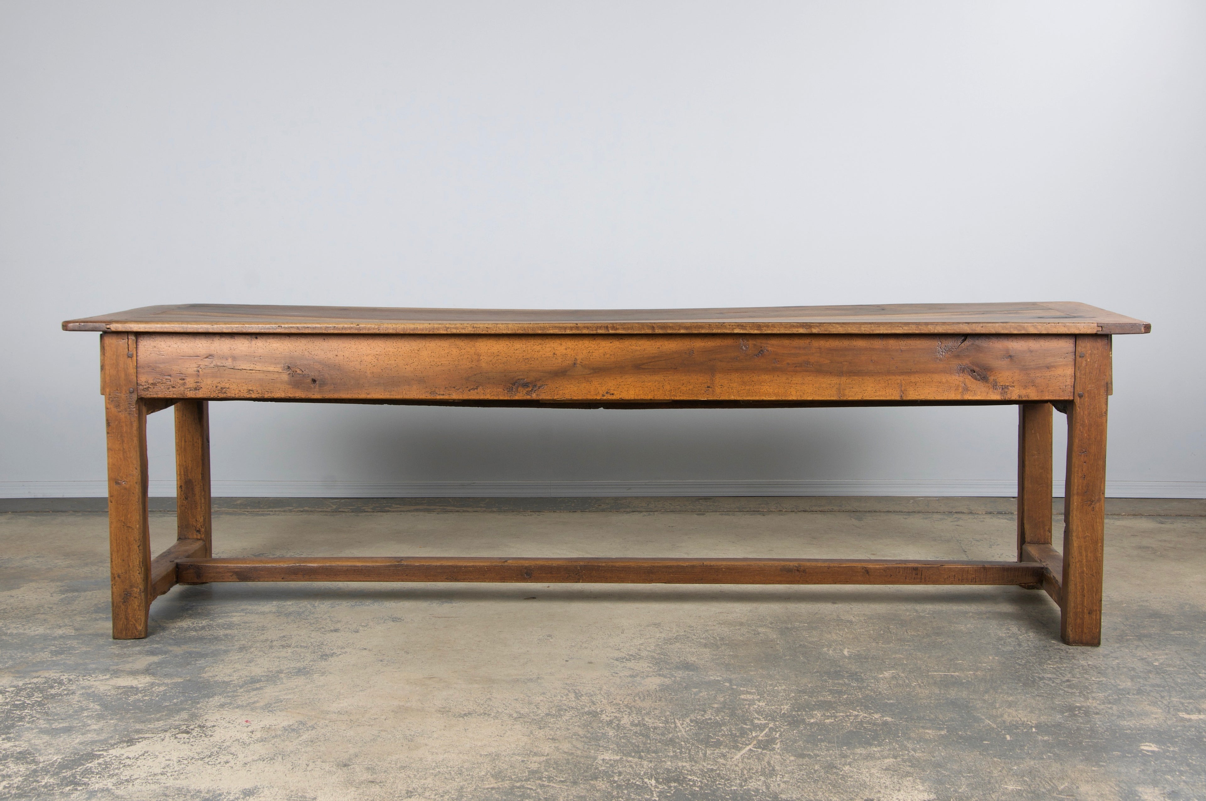 Early 19th Century Country French Walnut Farmhouse Trestle Harvest Table