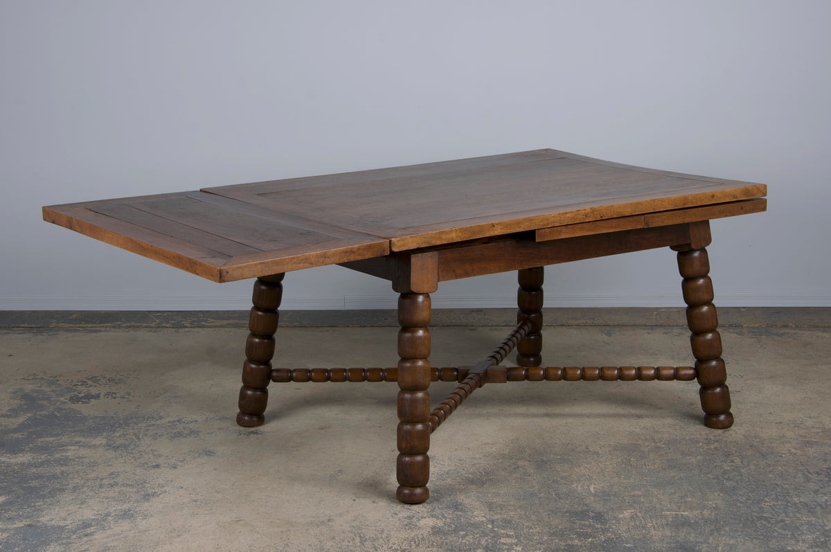 Antique Spanish Country Mixed Wood Extendable Dining Table