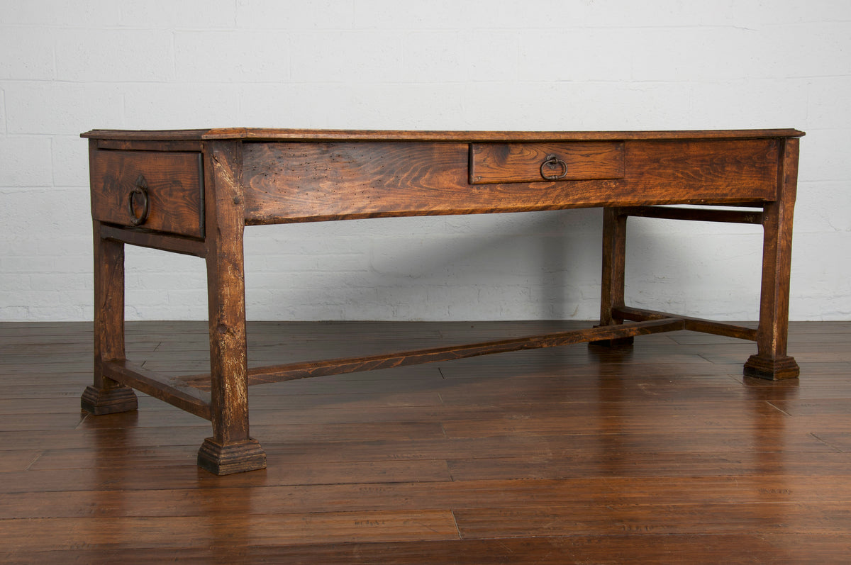 19th Century Country French Farmhouse Maple Trestle Table