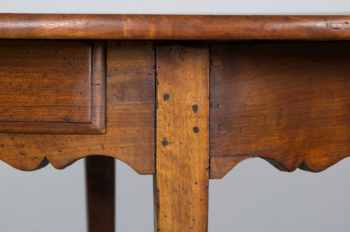 19th Century Country French Provincial Fruitwood Off-Round Farmhouse Table