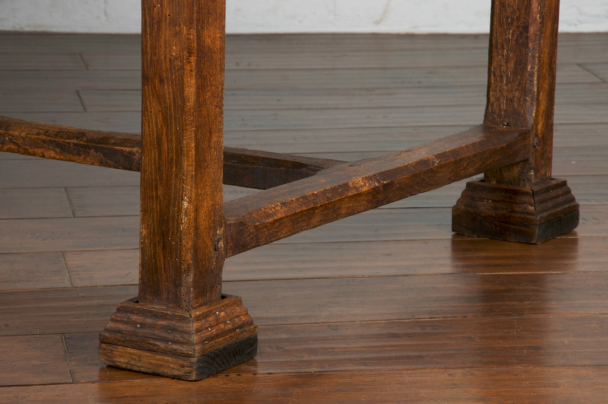 19th Century Country French Farmhouse Maple Trestle Table