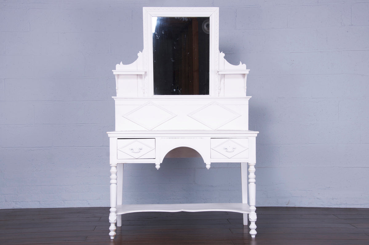 Antique Country French Provincial White Vanity