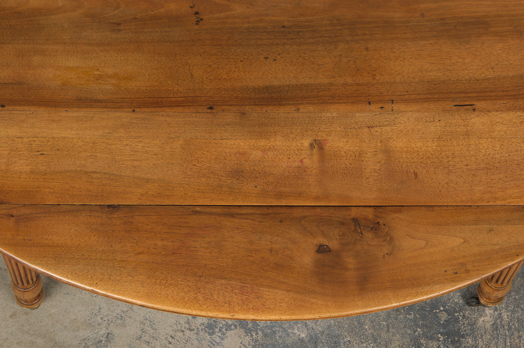 19th Century French Louis Philippe Style Walnut Extendable Drop Leaf Table
