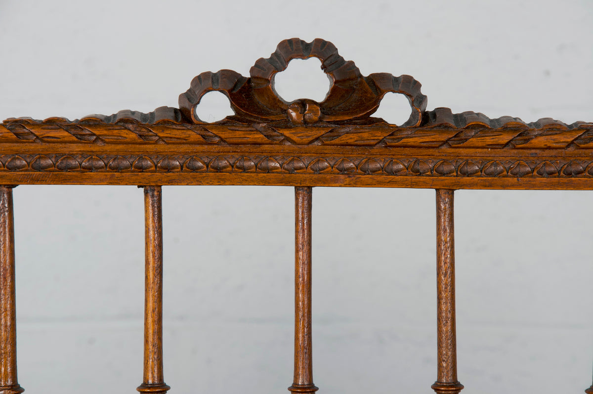 19th Century French Louis XVI Style Walnut Loveseat Bench