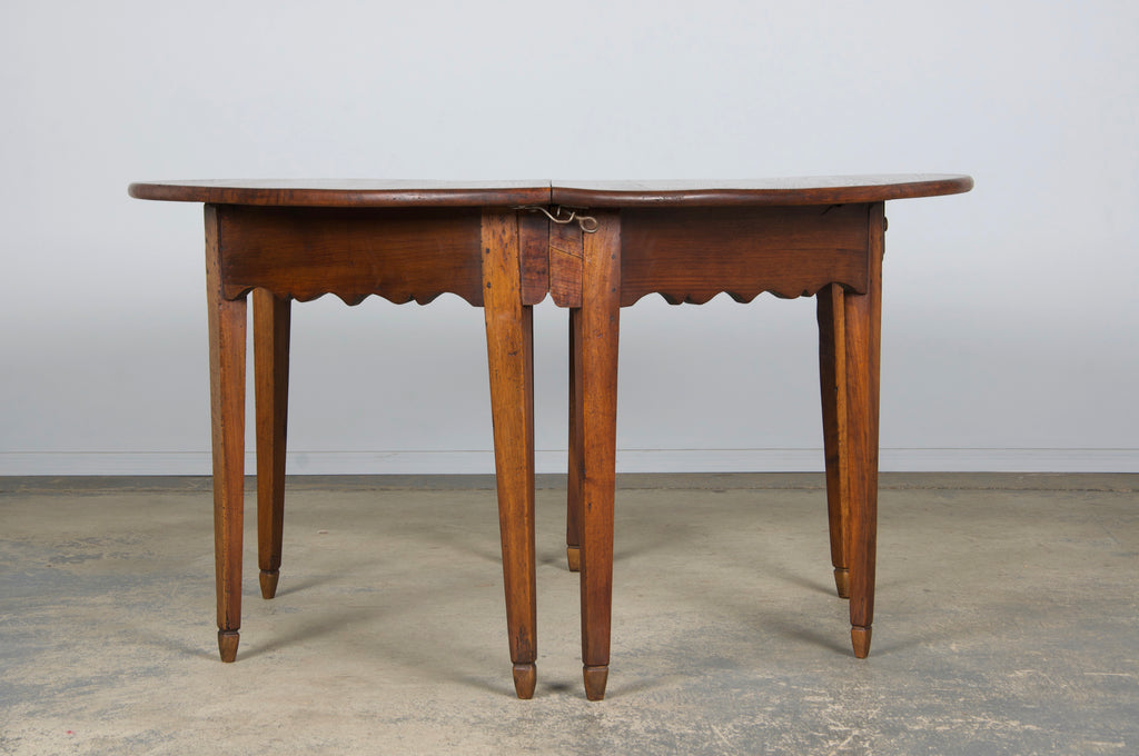 19th Century Country French Provincial Fruitwood Off-Round Farmhouse Table