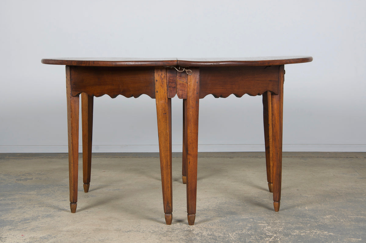 19th Century Country French Provincial Fruitwood Off-Round Farmhouse Table