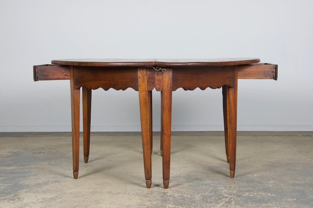 19th Century Country French Provincial Fruitwood Off-Round Farmhouse Table