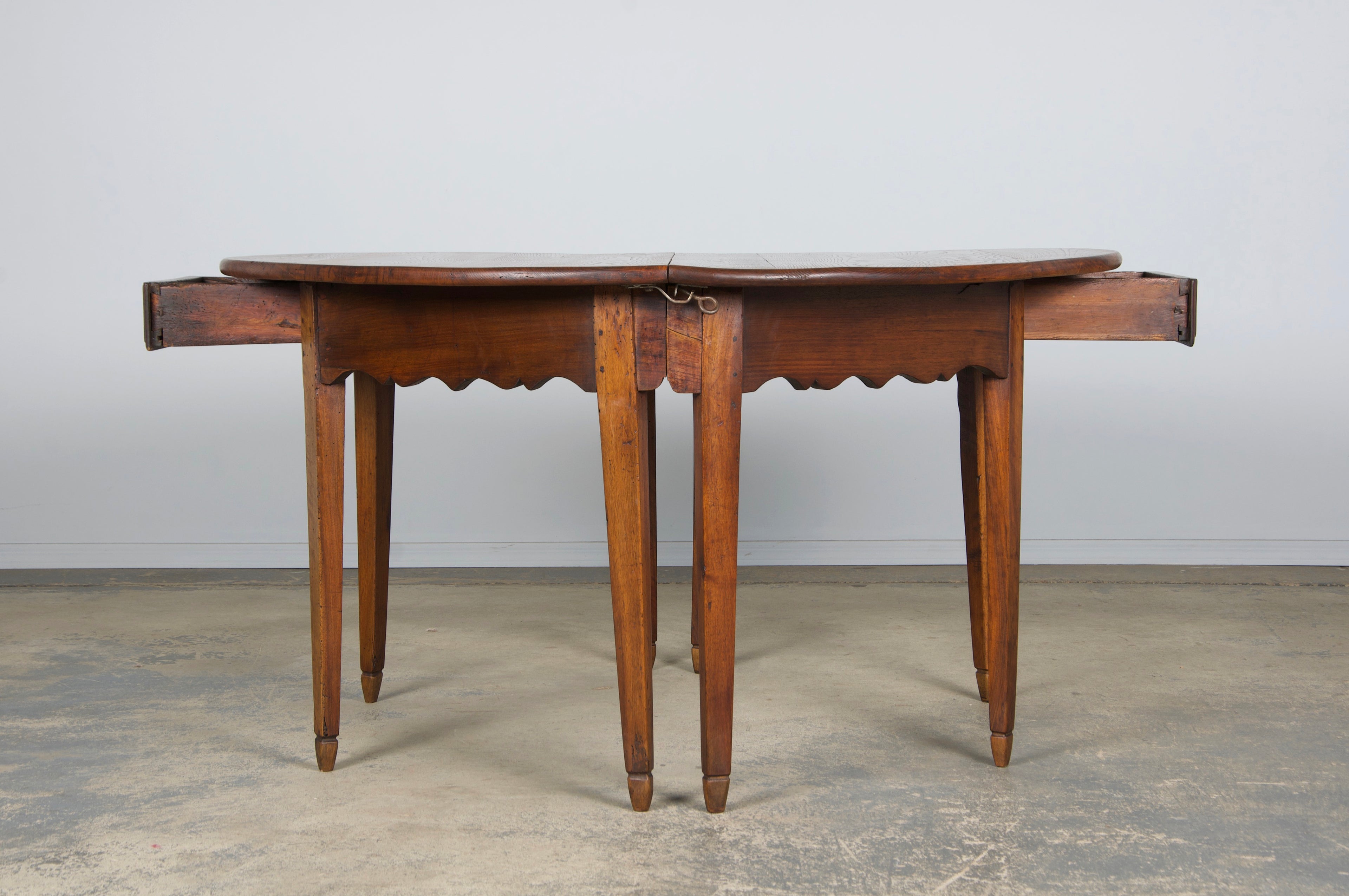 19th Century Country French Provincial Fruitwood Off-Round Farmhouse Table