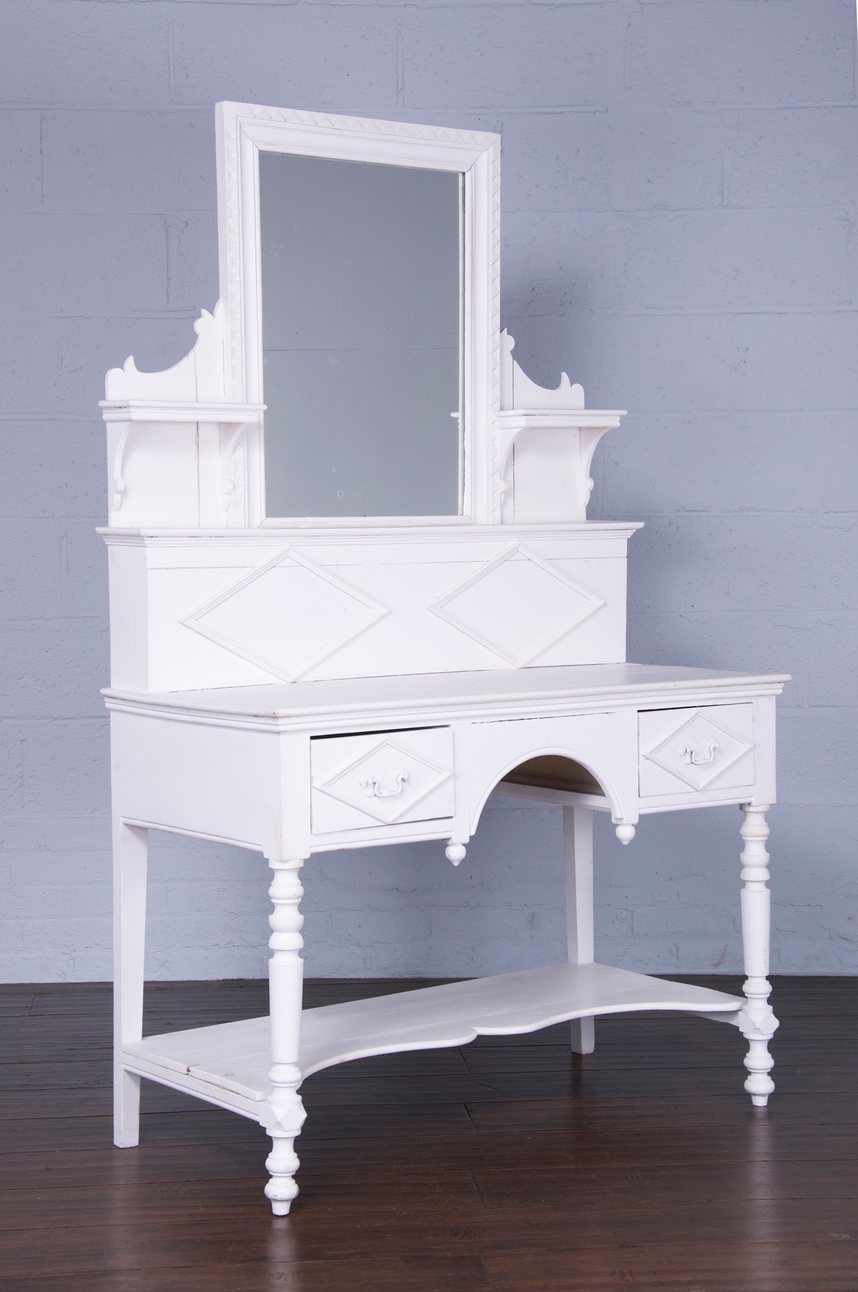 Antique Country French Provincial White Vanity