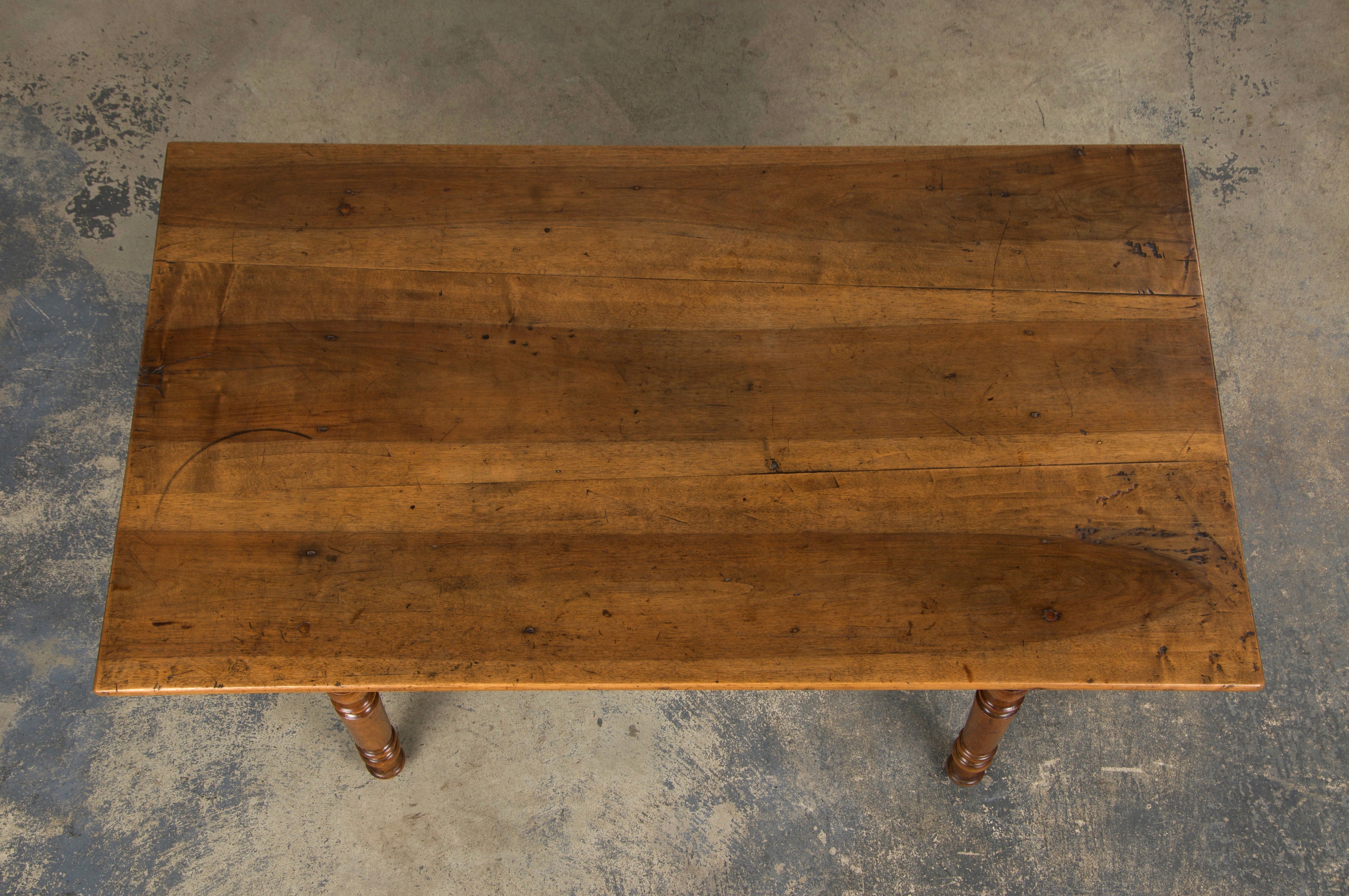 19th Century Country French Louis Philippe Style Provincial Walnut Table