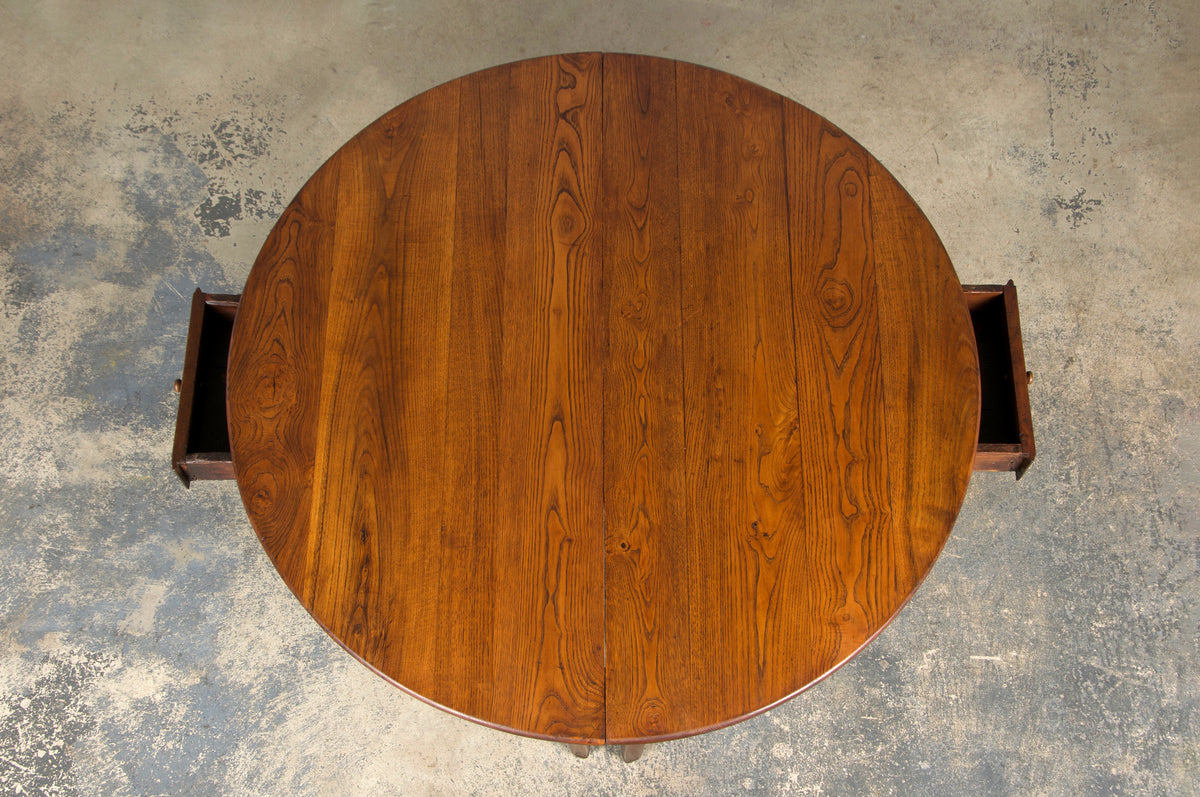 19th Century Country French Provincial Fruitwood Off-Round Farmhouse Table