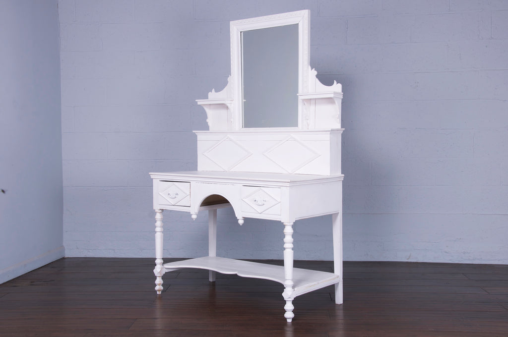 Antique Country French Provincial White Vanity