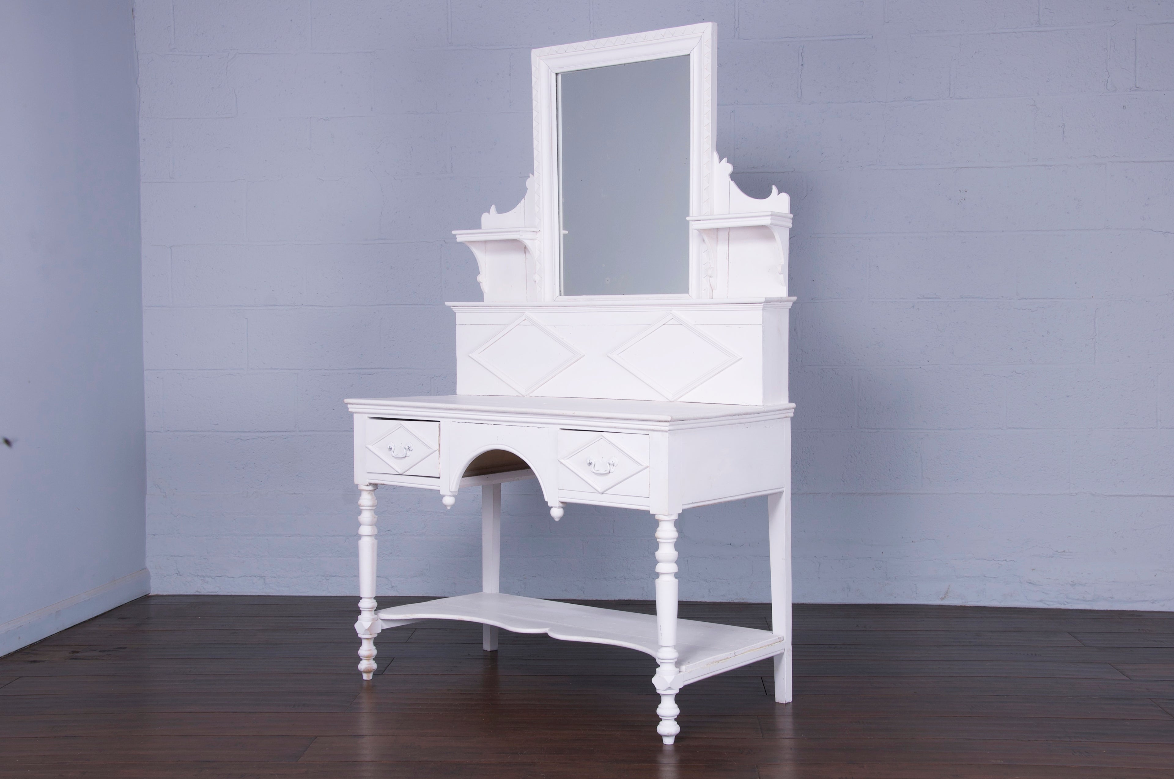 Antique Country French Provincial White Vanity