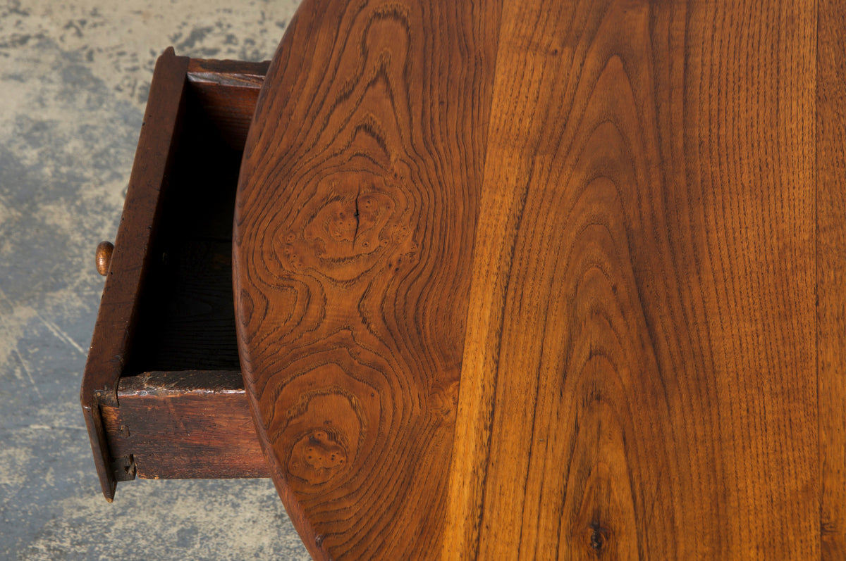 19th Century Country French Provincial Fruitwood Off-Round Farmhouse Table