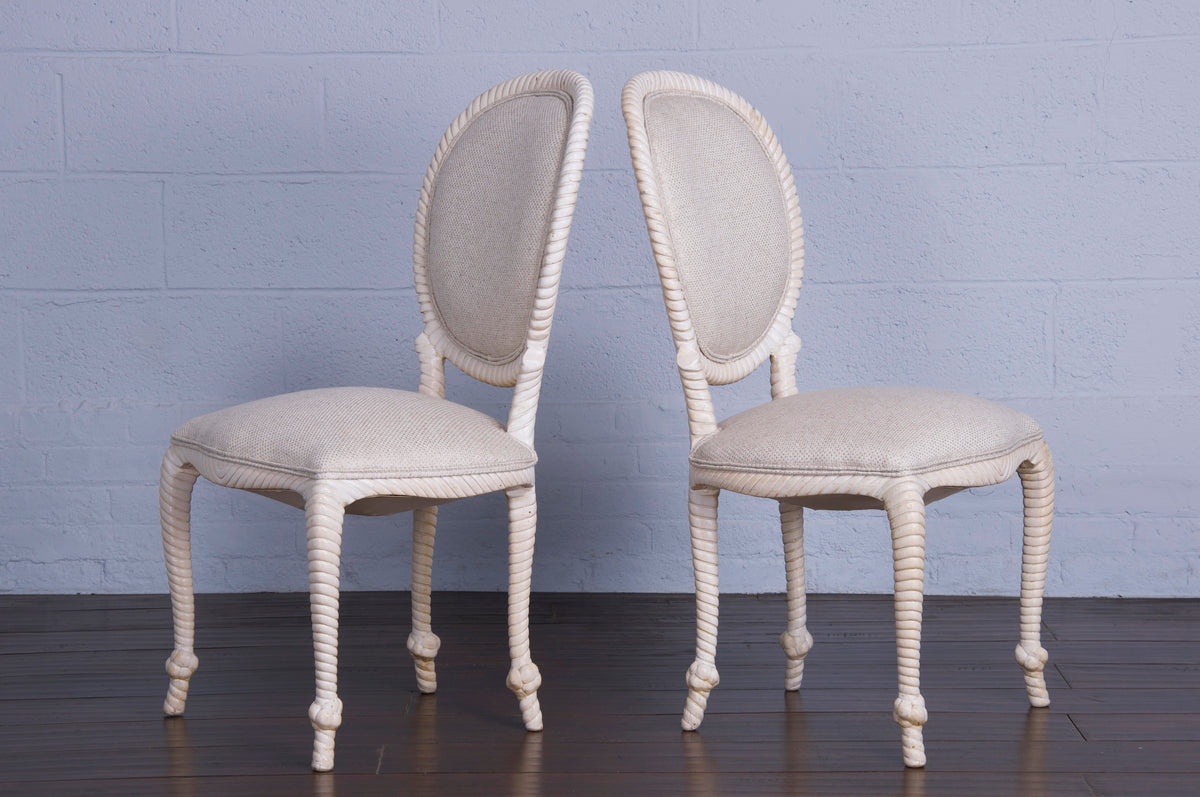 Napoleon III Style Faux Rope Painted Dining Chairs - Set of 6