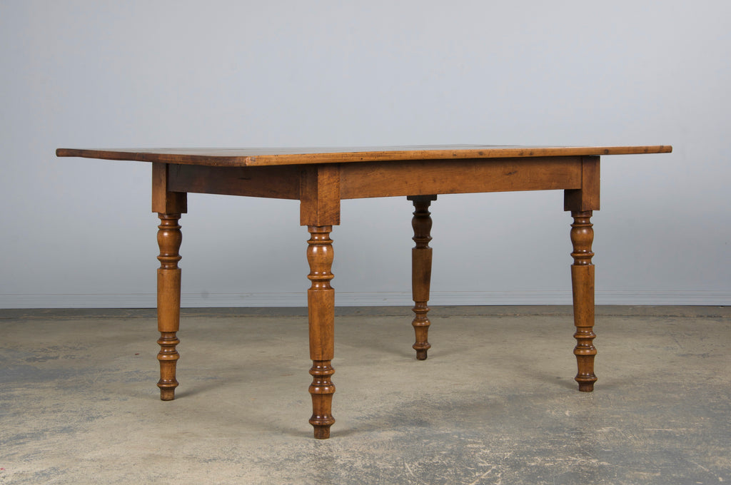 19th Century Country French Louis Philippe Style Provincial Walnut Table