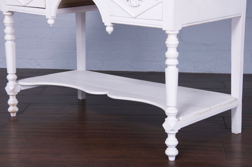 Antique Country French Provincial White Vanity