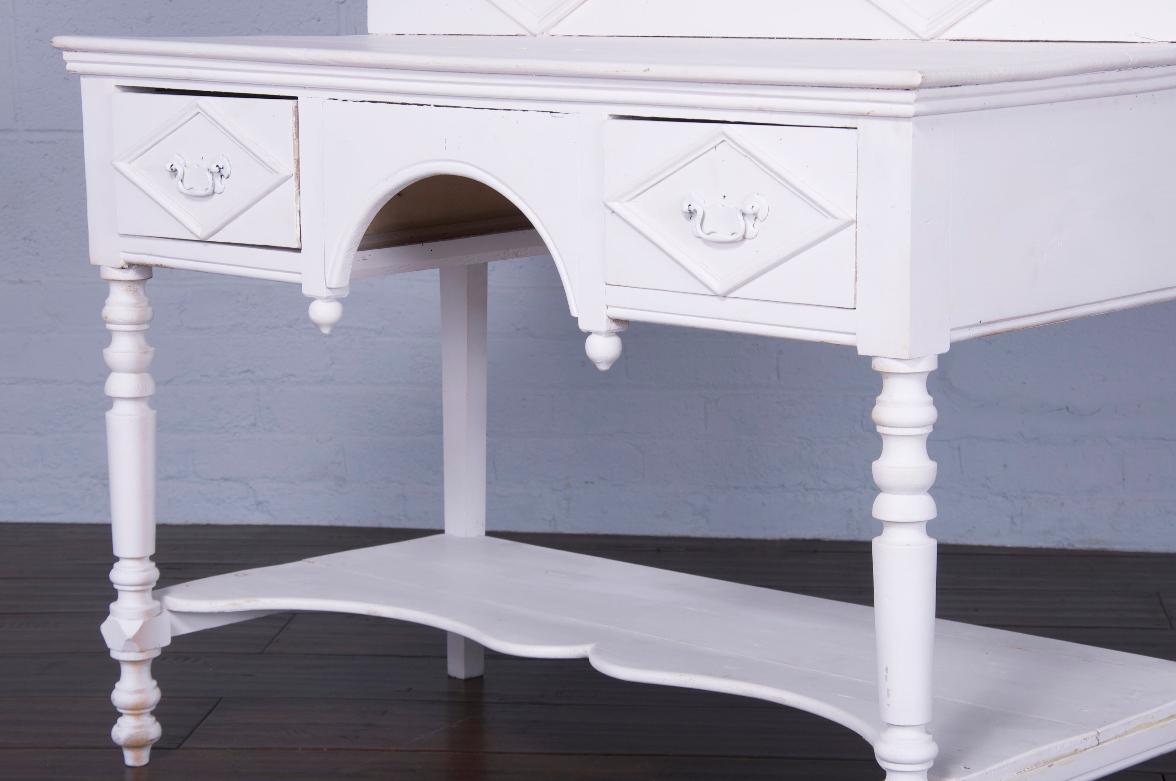 Antique Country French Provincial White Vanity