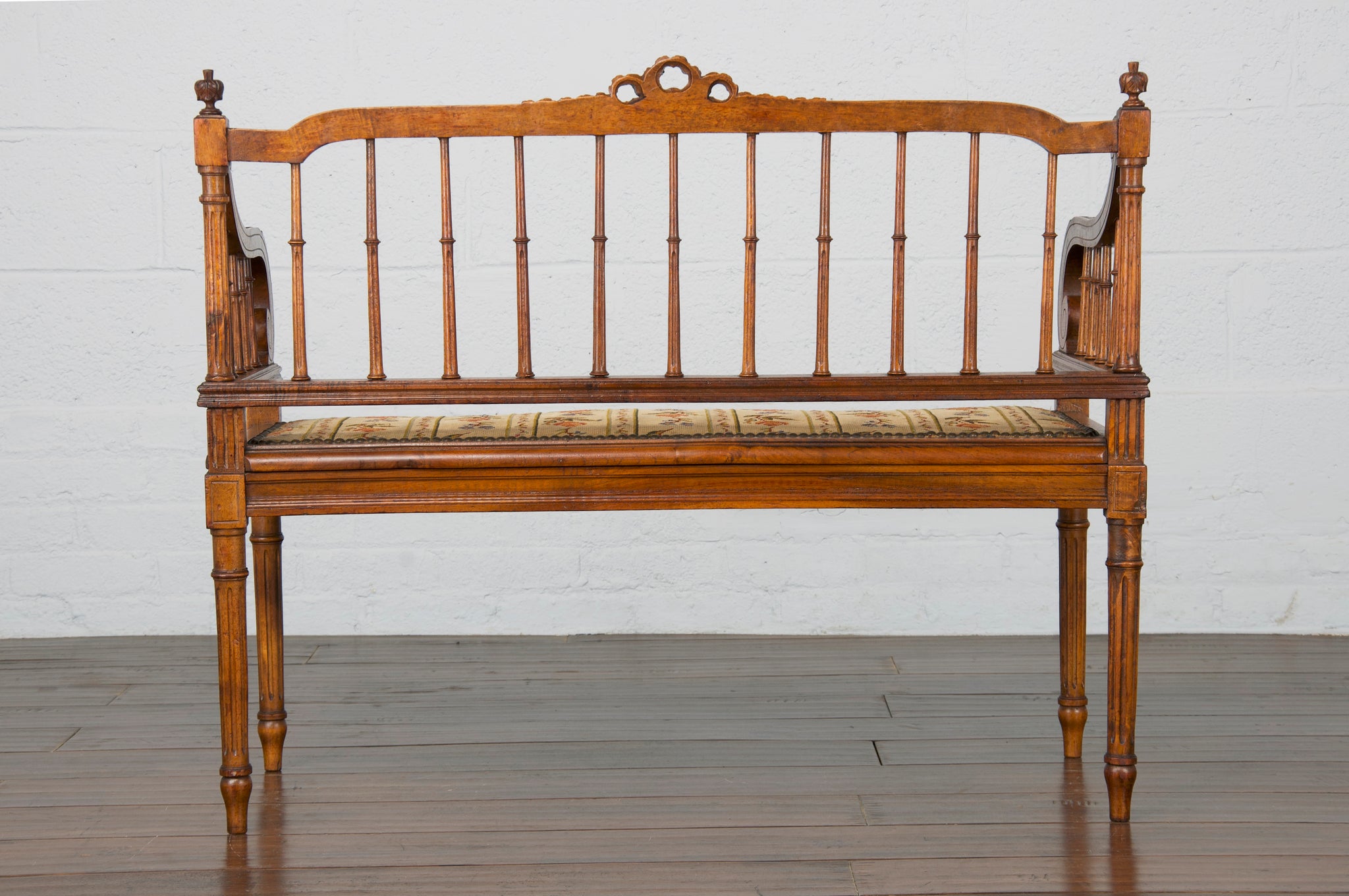 Walnut Louis Quatorze bench, bench furniture furniture interior