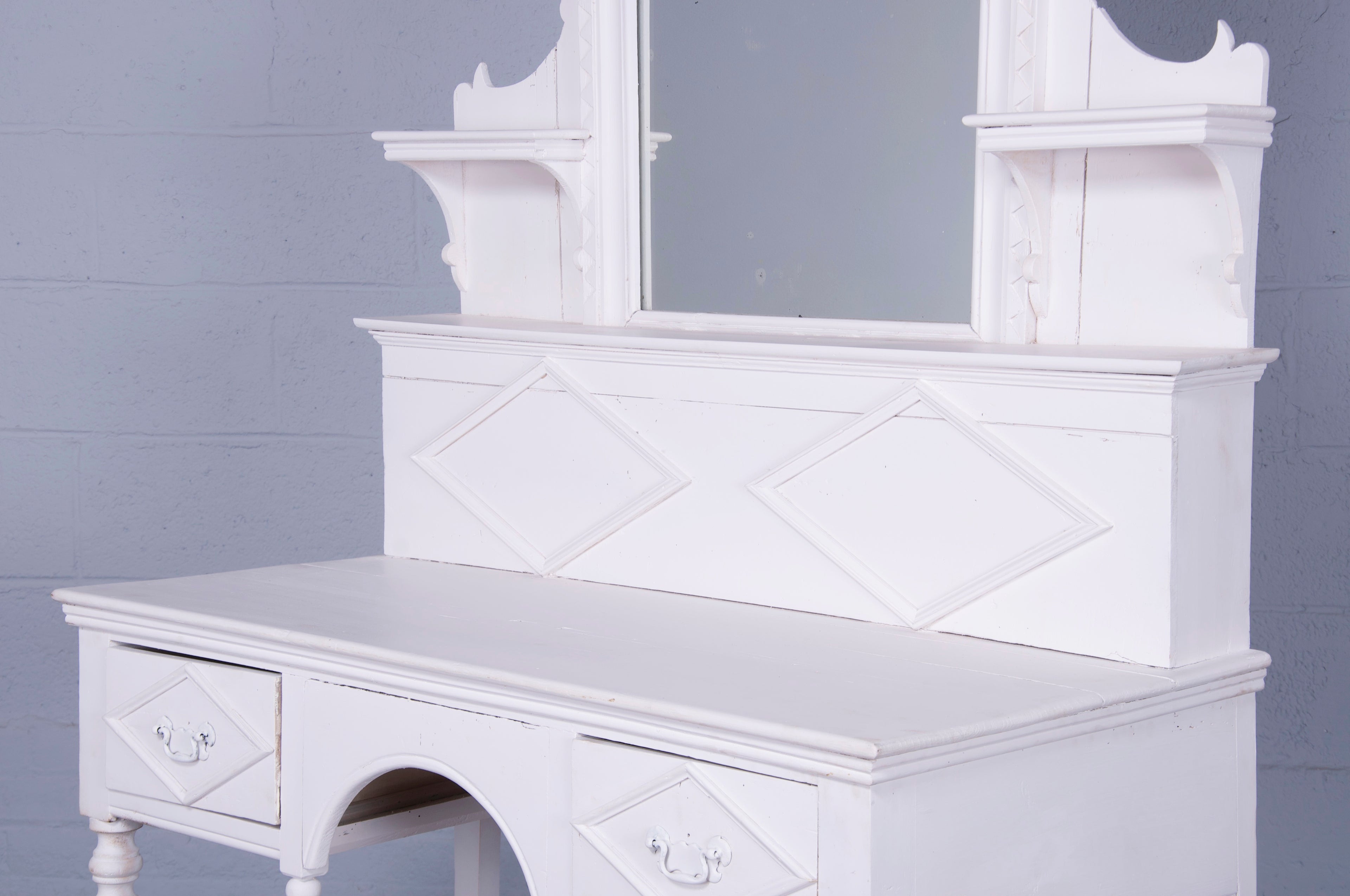 Antique Country French Provincial White Vanity