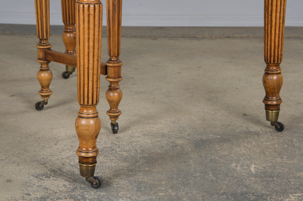 19th Century French Louis Philippe Style Walnut Extendable Drop Leaf Table