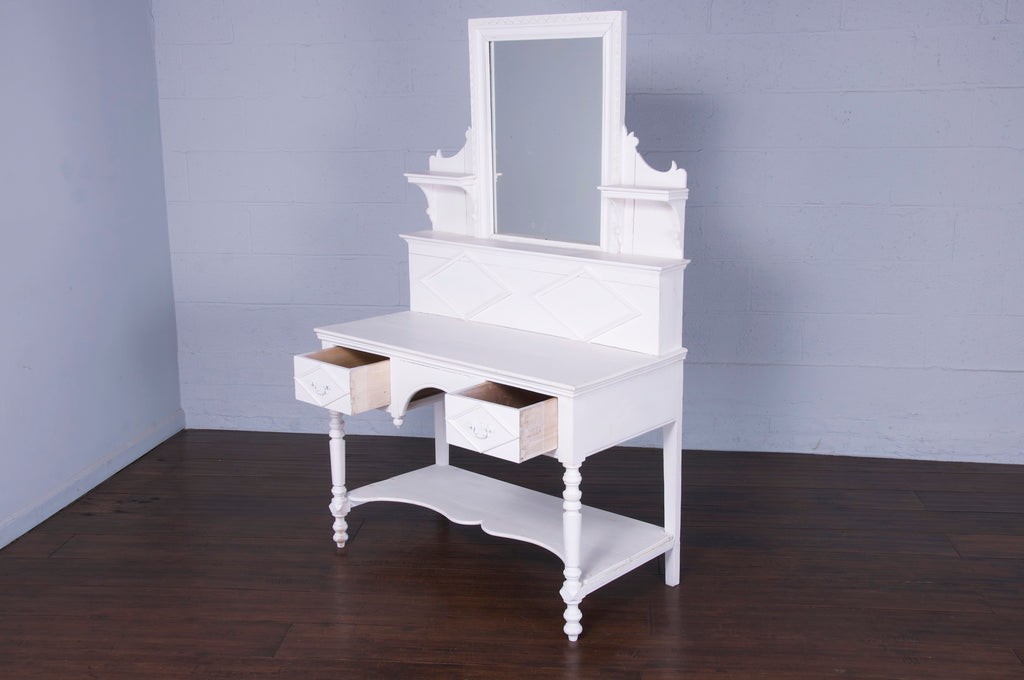Antique Country French Provincial White Vanity