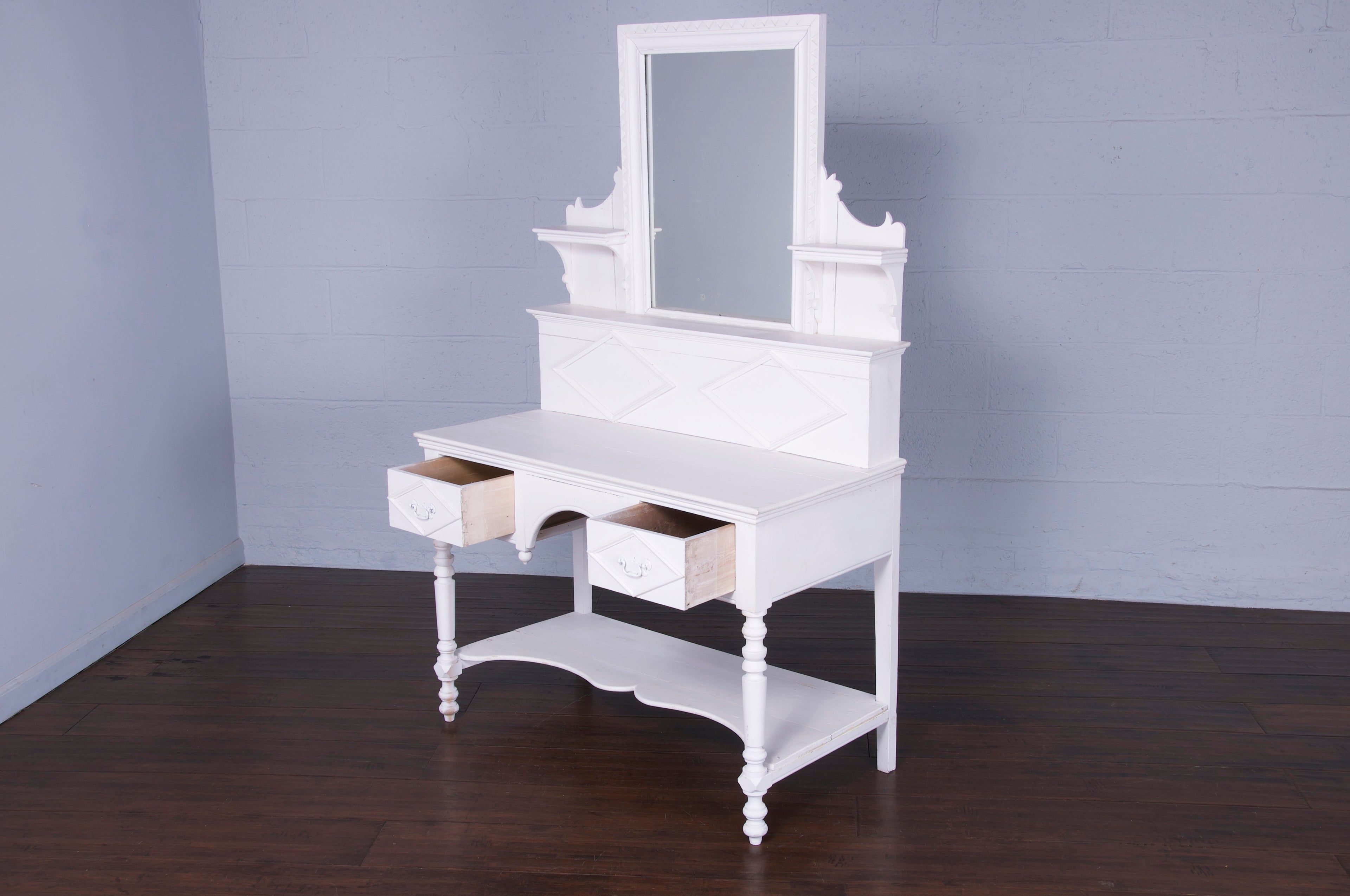 Antique Country French Provincial White Vanity