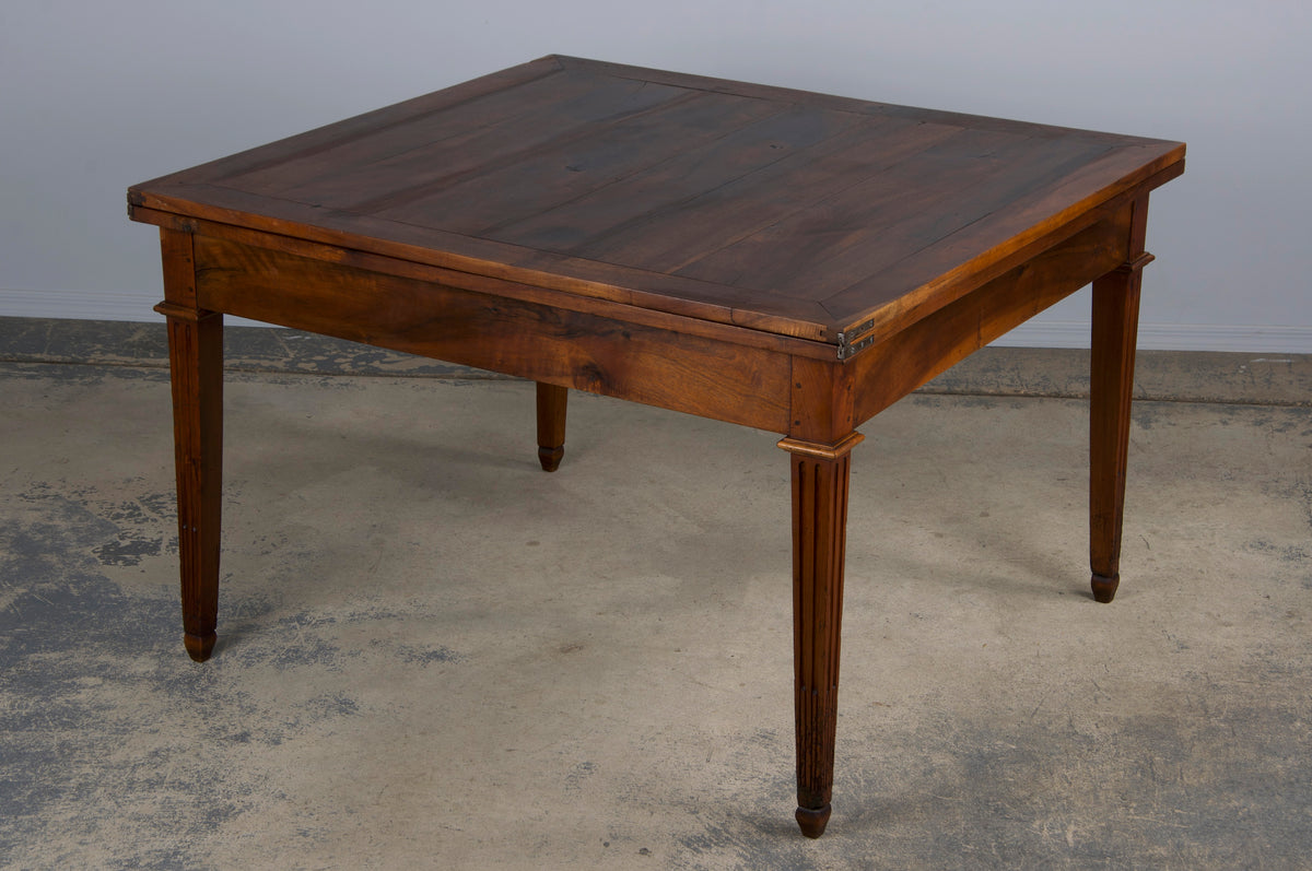 19th Century French Neoclassical Louis XVI Style Walnut Folding Dining Table