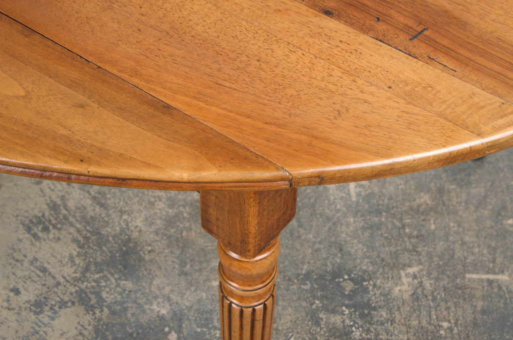 19th Century French Louis Philippe Style Walnut Extendable Drop Leaf Table