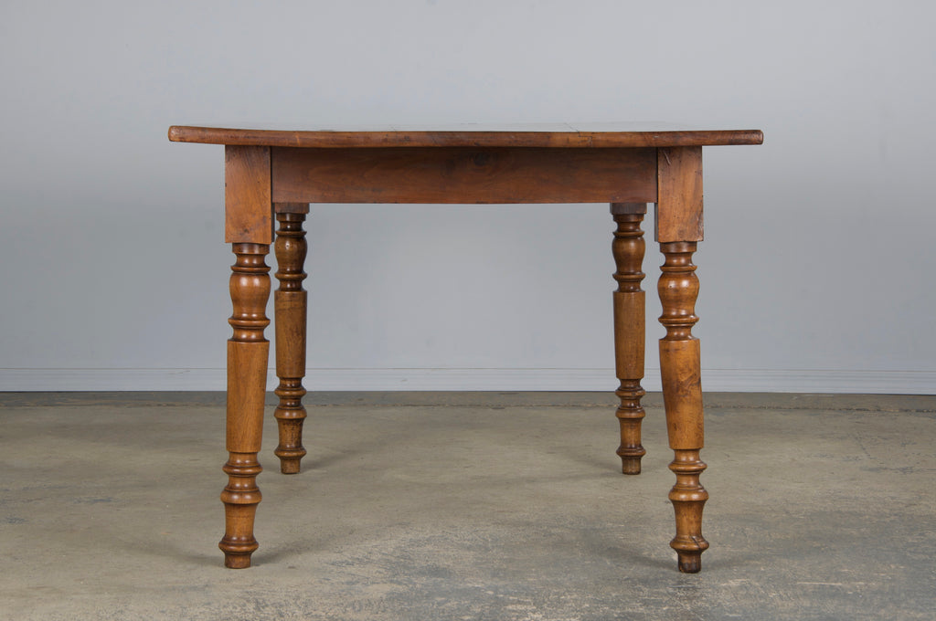 19th Century Country French Louis Philippe Style Provincial Walnut Table