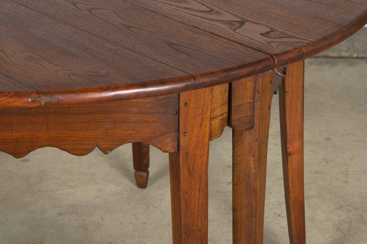 19th Century Country French Provincial Fruitwood Off-Round Farmhouse Table