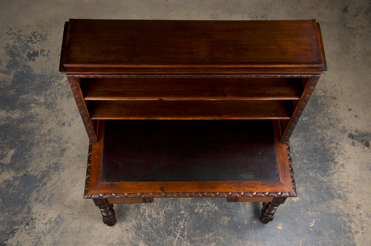 Antique French Louis XIII Style Oak Library Desk