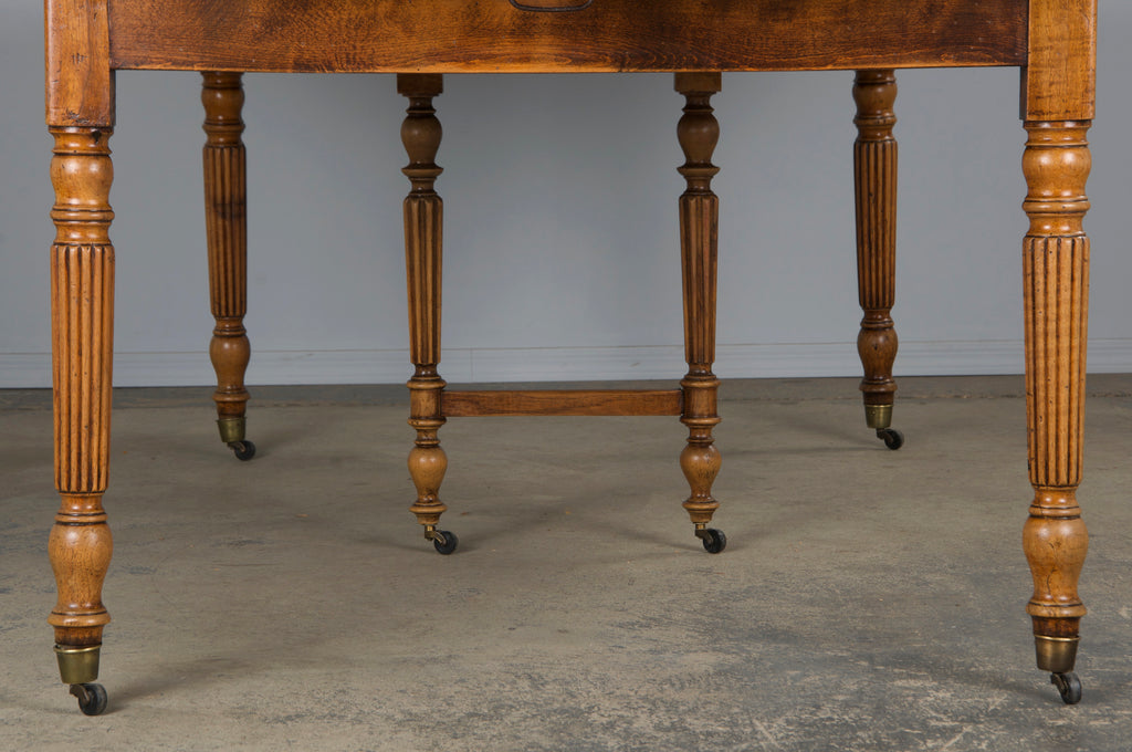 19th Century French Louis Philippe Style Walnut Extendable Drop Leaf Table