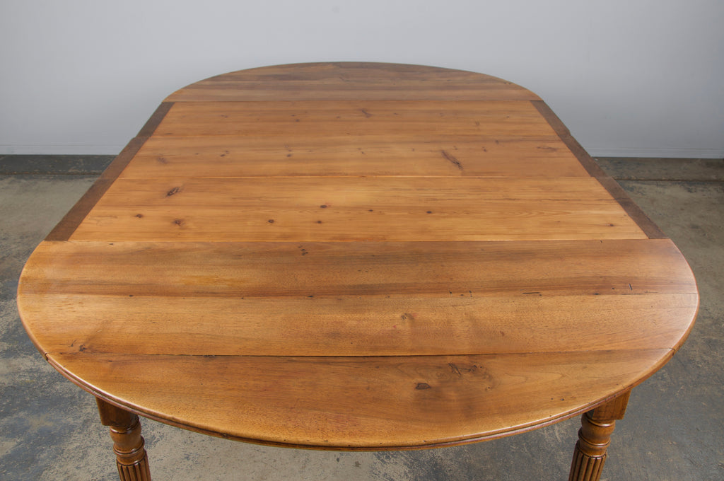 19th Century French Louis Philippe Style Walnut Extendable Drop Leaf Table