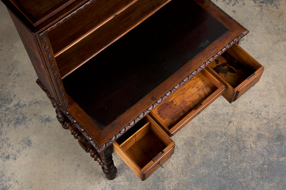 Antique French Louis XIII Style Oak Library Desk