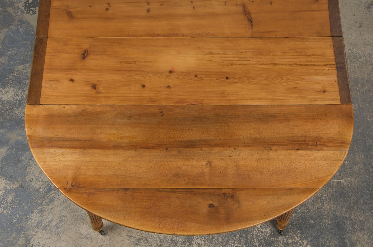 19th Century French Louis Philippe Style Walnut Extendable Drop Leaf Table