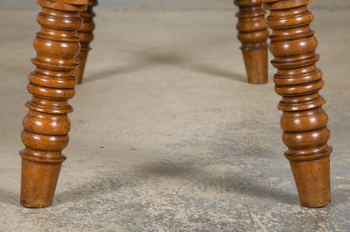 Antique Country French Provincial Walnut Farmhouse Coffee Table