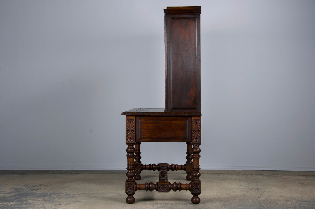 Antique French Louis XIII Style Oak Library Desk