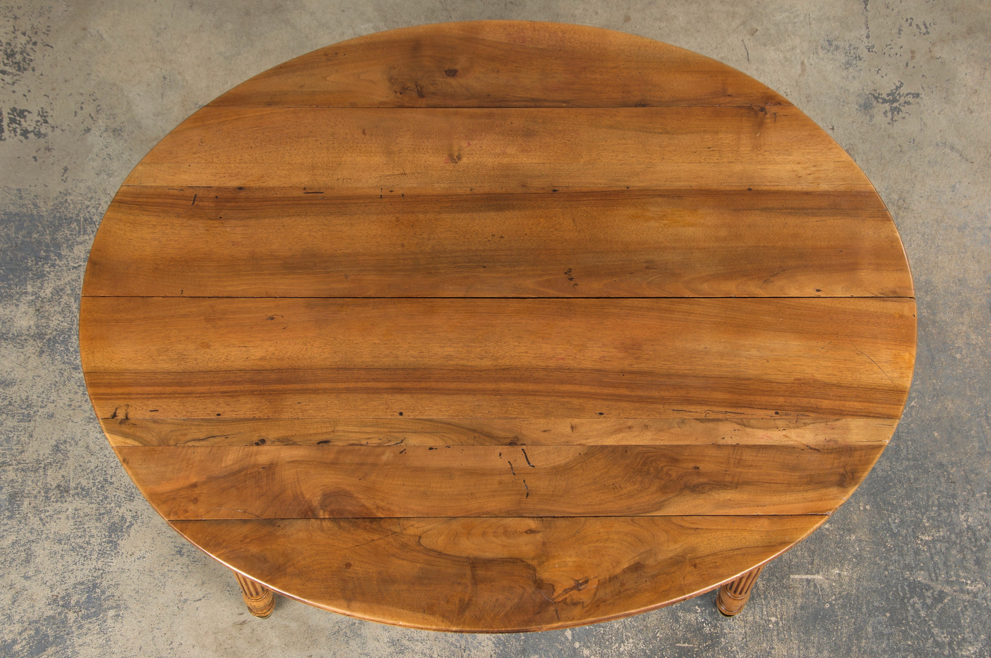 19th Century French Louis Philippe Style Walnut Extendable Drop Leaf Table