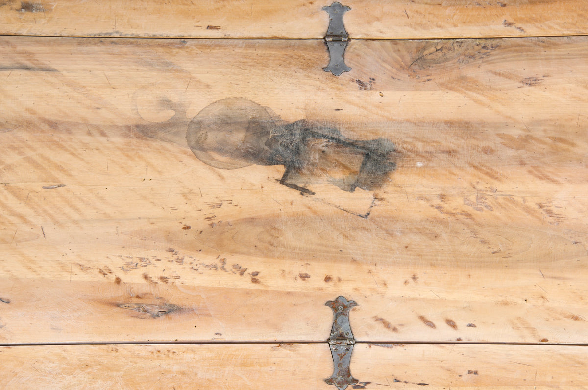 Antique Country French Bleached Walnut Folding Farmhouse Dining Table