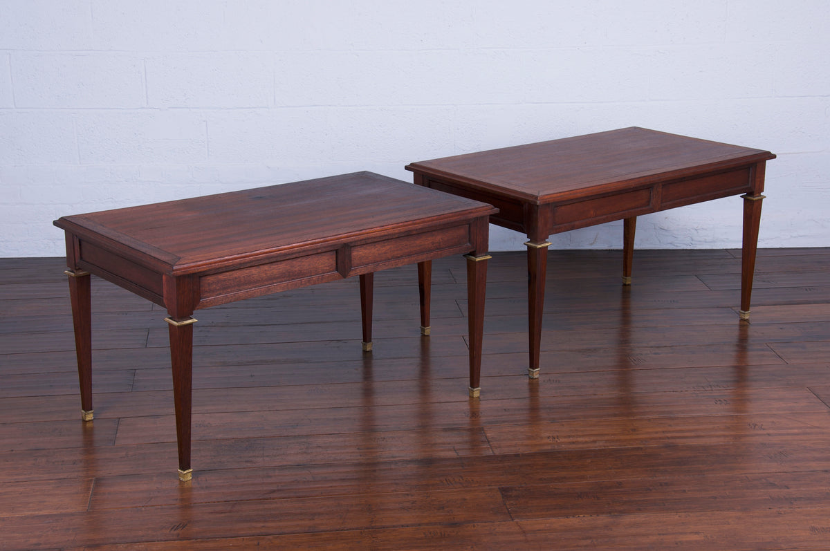 French Neoclassical Louis XVI Style Mahogany Coffee Tables - A Pair