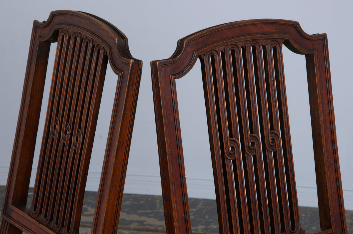 Antique French Louis XVI Style Maple Dining Chairs W/ Cane Seats - Set of 6