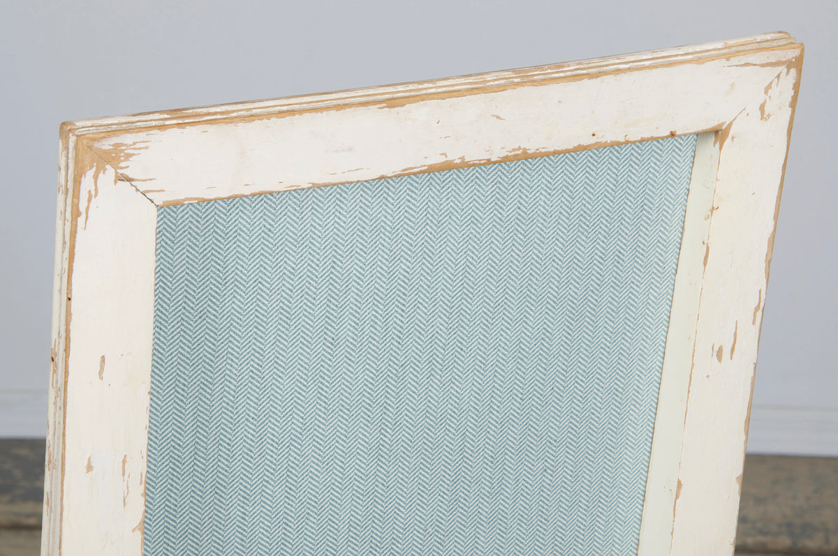Antique French Louis XVI Painted Accent Chairs in Light Blue - A Pair