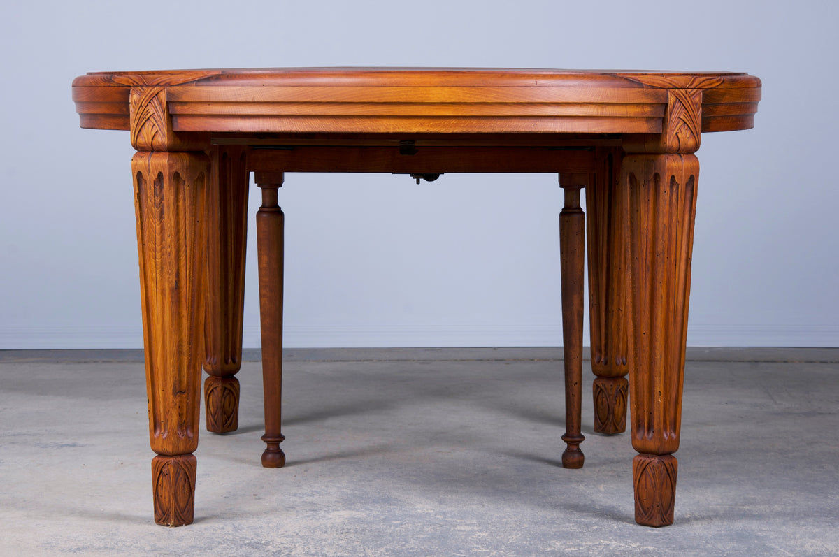 French Neoclassical Style Extendable Maple Dining Table