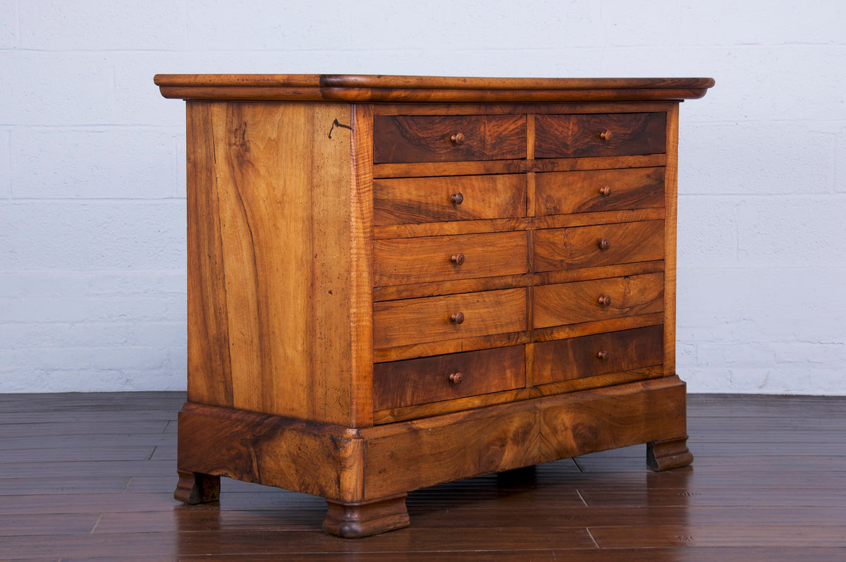 19th Century Country French Louis Philippe Style Walnut Chest of Drawers