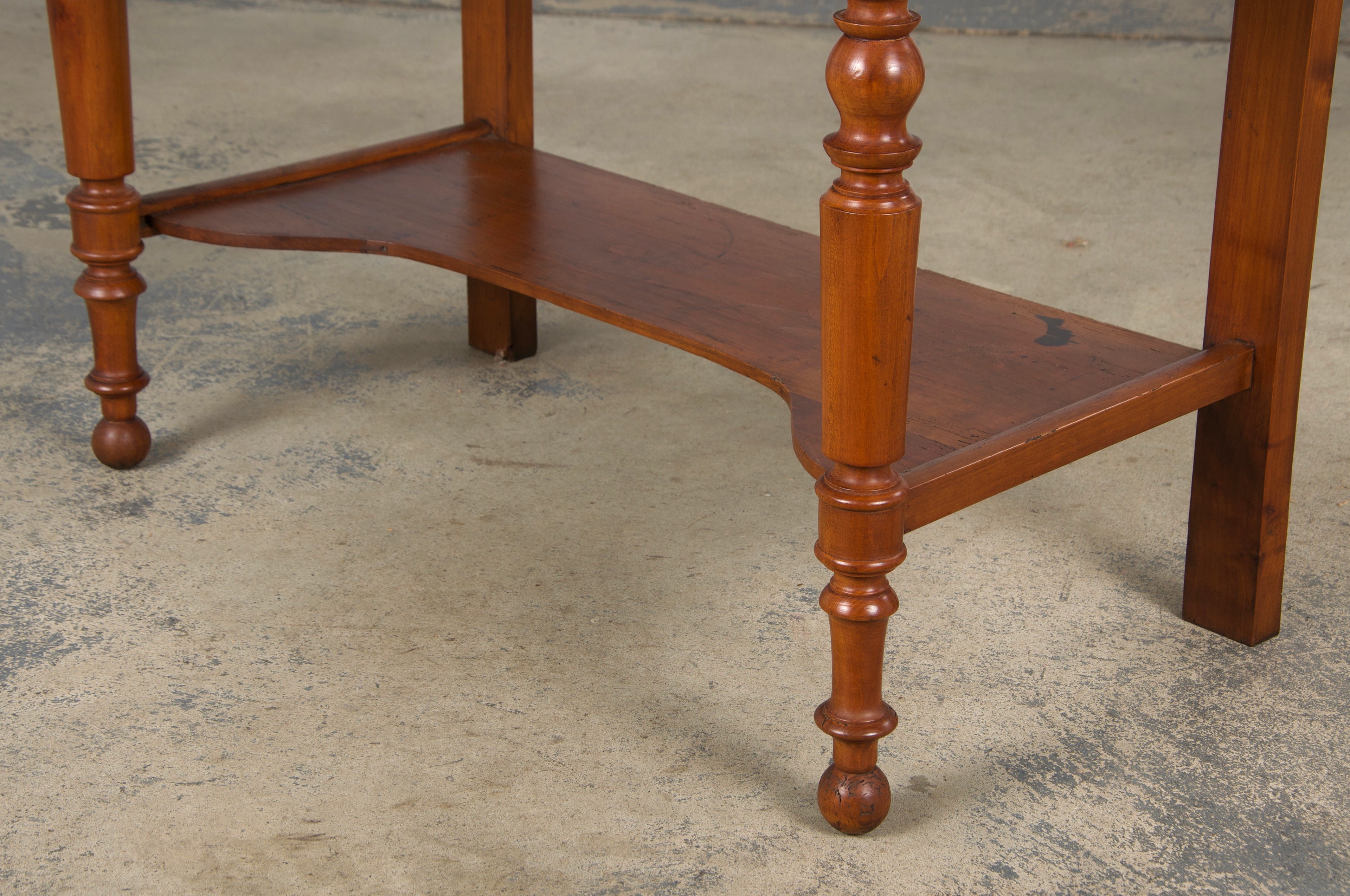 Antique French Louis Philippe Provincial Maple Wash Table or Vanity W/ White Marble Top