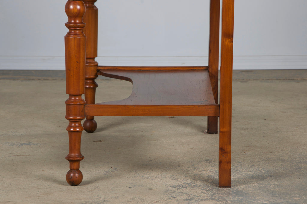 Antique French Louis Philippe Provincial Maple Wash Table or Vanity W/ White Marble Top