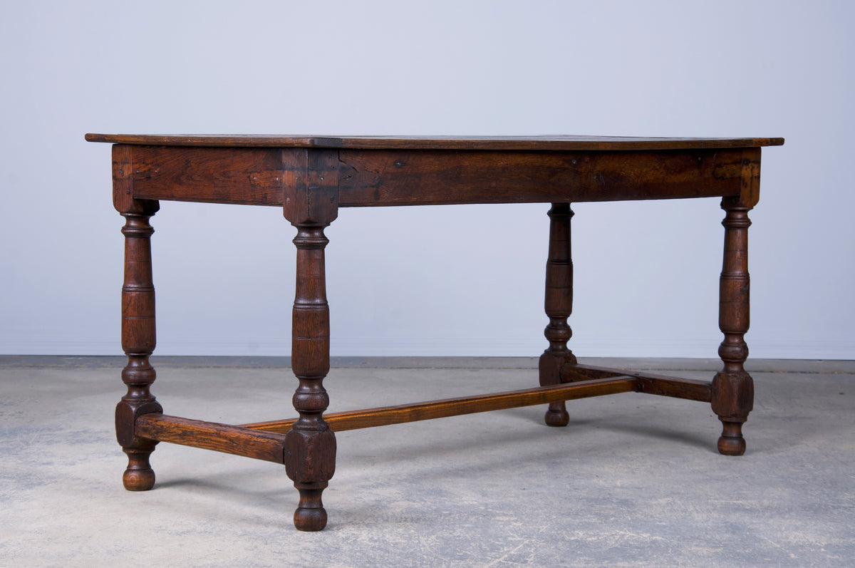Early 19th Century Country French Oak Farmhouse Treste Dining Table